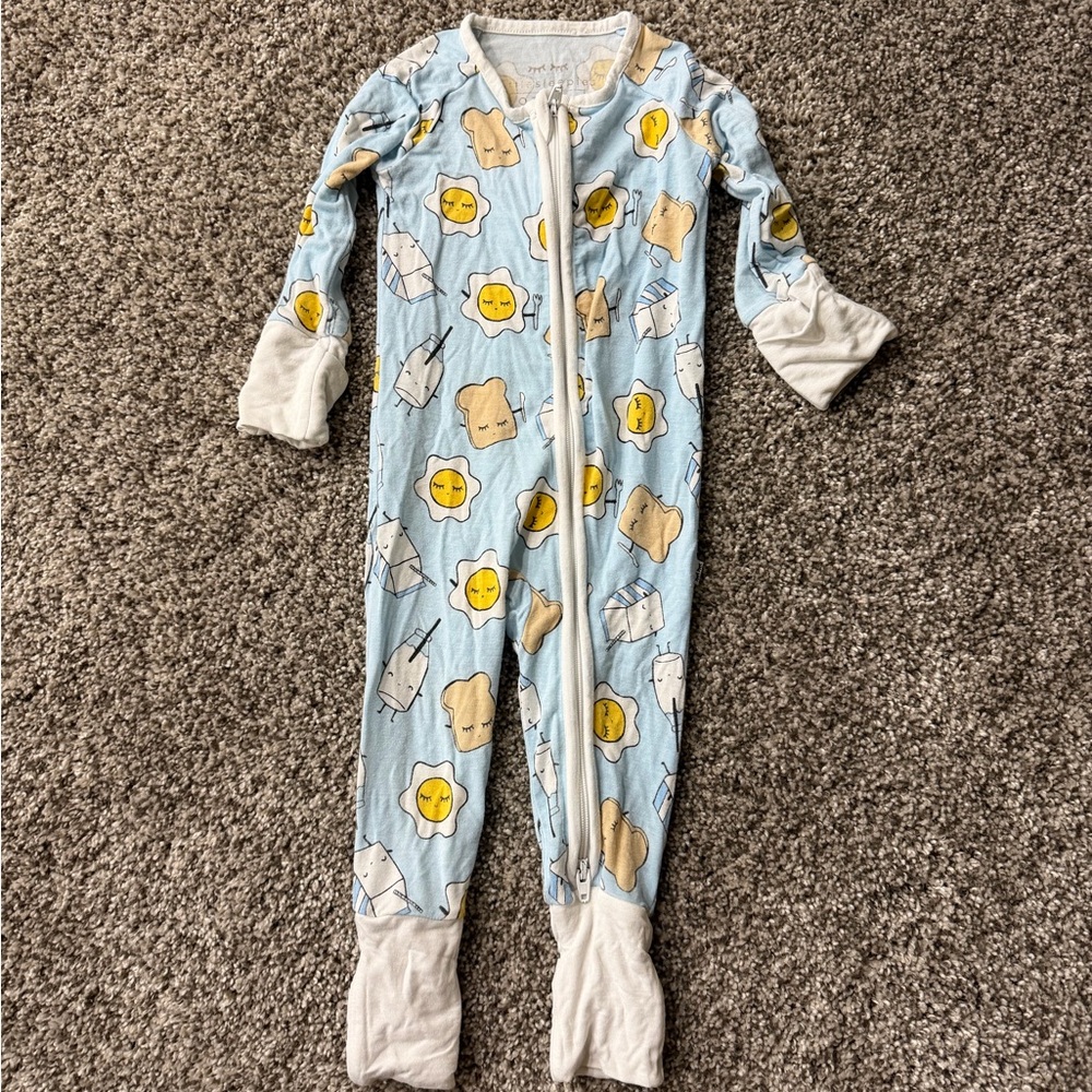 Little Sleepies Blue and Yellow Kids Pajama Footies